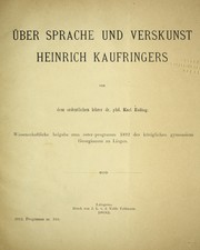 Cover of: U ber sprache und verskunst Heinrich Kaufringers ...