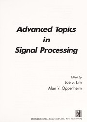 Cover of: Advanced topics in signal processing