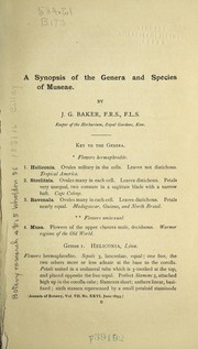 Cover of: A synopsis of the genera and species of museae