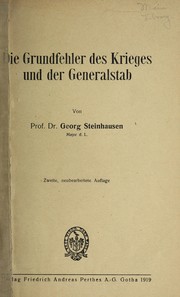 Cover of: Die grundfehler des krieges und der Generalstab