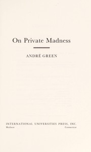 Cover of: On private madness