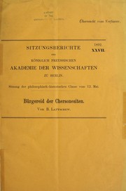Cover of: Bu rgereid der Chersonesiten by V. V. Latyshev