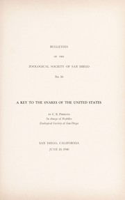Cover of: A key to the snakes of the United States