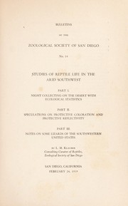 Cover of: Studies of reptile life in the arid Southwest