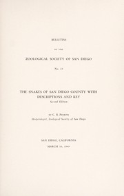 Cover of: The snakes of San Diego County with descriptions and key