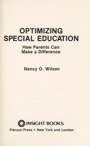 Cover of: Optimizing special education: how parents can make a difference