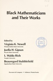 Cover of: Black mathematicians and their works