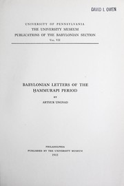 Cover of: Babylonian letters of the Hammurapi period