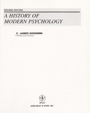 Cover of: A history of modern psychology by C. James Goodwin