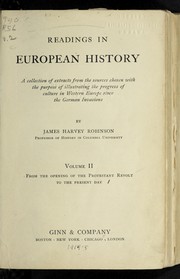 Cover of: Readings in European history