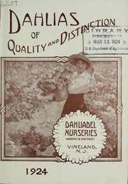 Cover of: Dahlias of quality and distinction: 1924