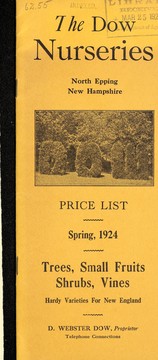 Cover of: Price list [of] trees, small fruits, shrubs, vines, hardy varieties for New England: spring 1924