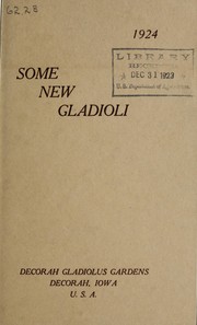 Cover of: Some new gladioli: 1924