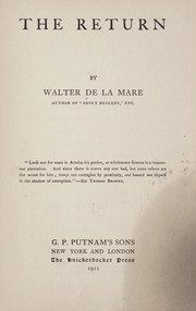 Cover of: The return by Walter De la Mare