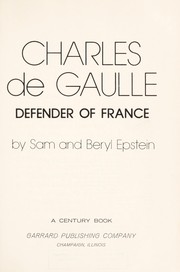 Cover of: Charles de Gaulle: Defender of France