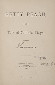 Cover of: Betty Peach: a tale of colonial days