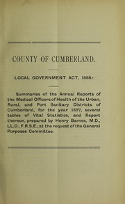 Cover of: [Report 1897] by Cumberland (England). County Council