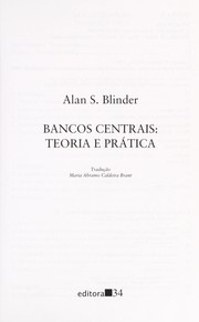 Cover of: Bancos centrais by Alan S. Blinder