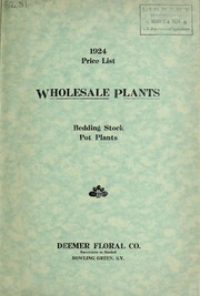 Cover of: 1924 price list [of] wholesale plants, bedding stock, pot plants