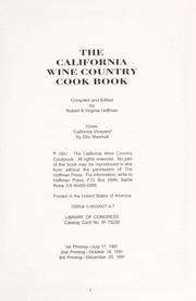 Cover of: The California Wine Country Cookbook by Robert Hoffman