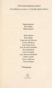 Cover of: Pós-neoliberalismo by organizadores, Emir Sader, Pablo Gentili ; Atilio Borón ... [et al.].