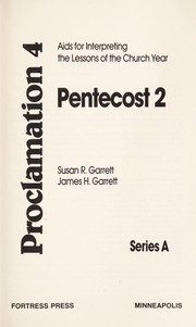 Cover of: Pentecost 2, series A | Susan R. Garrett