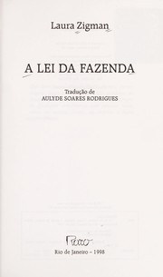 Cover of: A lei da fazenda