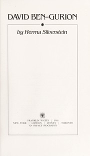Cover of: David Ben-Gurion by Herma Silverstein