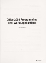Cover of: Office 2003 programming [electronic resource] : real world applications by 