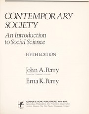 Cover of: Contemporary society: an introduction to social science