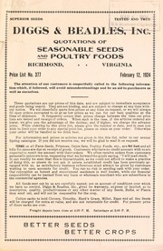 Cover of: Quotations of seasonable seeds and poultry foods by Diggs & Beadles, Incorporated
