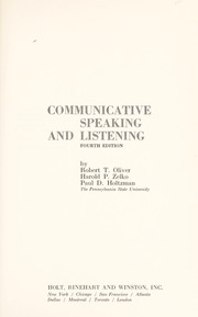 Cover of: Communicative speaking and listening