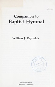 Cover of: Companion to Baptist hymnal by William Jensen Reynolds