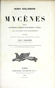Cover of: Mycènes: récit des recherches et découvertes faites à Mycènes et à Tirynthe