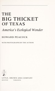 Cover of: The Big Thicket of Texas : America's ecological wonder by 