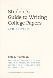 Cover of: Student's guide to writing college papers by Kate L. Turabian