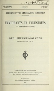 Cover of: Bituminous coal mining | United States. Immigration Commission