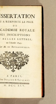 Cover of: Dissertation qui a remporte le prix de l'Academie royale des inscriptions et belles lettres, en l'année 1745