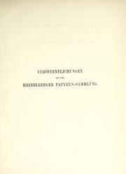 Cover of: Die Septuaginta-papyri und andere altchristliche texte der Heidelberger papyrus-sammlung by Adolf Deissmann