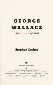 Cover of: George Wallace : American populist