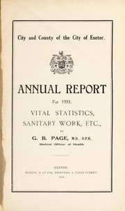 Cover of: [Report 1933]