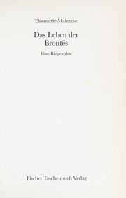 Das Leben der Bronte s by Elsemarie Maletzke