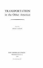 Cover of: Transportation in the other Americas ... by Pan American Union.