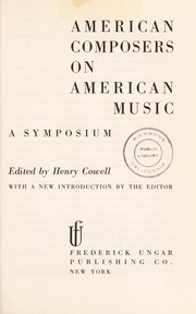 Cover of: American composers on American music: a symposium.