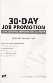 Cover of: 30-day job promotion : build a powerful promotion plan in a month by 