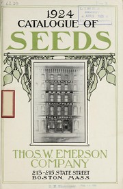 Cover of: 1924 catalogue of seeds by Thos. W. Emerson Co