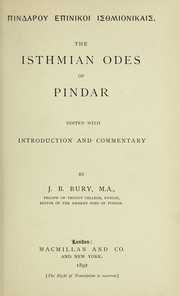 Cover of: Pindarou Epinikoi Isthmionikais: The Isthmian odes of Pindar
