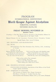 Cover of: Program by World League Against Alcoholism