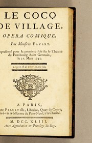 Cover of: Le cocq de village: opera comique