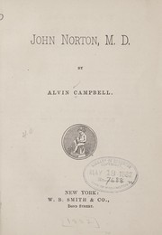 Cover of: John Norton, M.D.